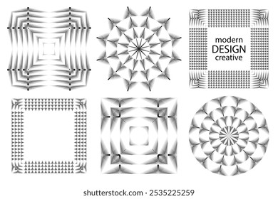 op art creative geometric patterns, vector modern design elements