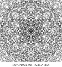 op art creative geometricpattern, ornament, modern linear black and white background, complex organized structure, original vector decoration