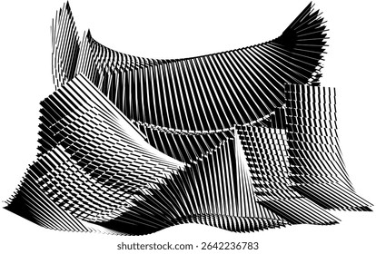 op art creative pattern, modern abstract black and white background, vector design element