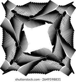 op art creative pattern, modern halftone background, vector frame, card, banner, poster, cover design template