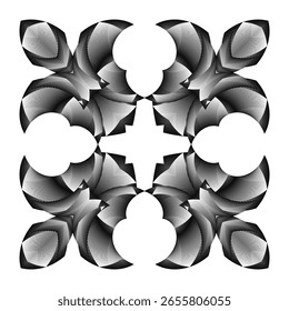 op art kreatives muster, ornament, abstrakter floraler hintergrund, vektordekoratives element