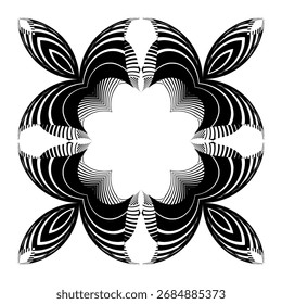 Op Art patrón creativo, ornamento, fondo floral abstracto, signo, símbolo, elemento de diseño de Vector
