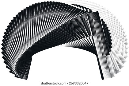 Patrón creativo del arte del op, ornamento, fondo moderno de las líneas del semitono, elemento decorativo del Vector