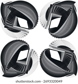 op art kreatives muster, ornament, moderne halbtonlinien hintergrund, vektor dekoratives element