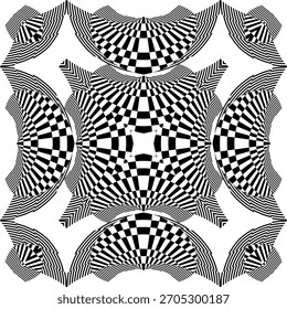 op art padrão criativo, ornamento, fundo de meio-tom moderno, elemento de design vetorial