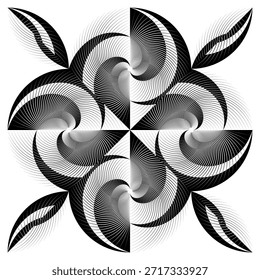op art padrão criativo, ornamento, fundo floral abstrato, decoração vetorial original