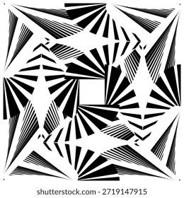 op art creative pattern, ornament, modern abstract floral background, original vector decoration