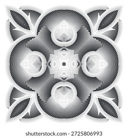 op art kreatives muster, ornament, moderne halbtonlinien hintergrund, original vektor dekoration