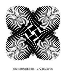op art kreatives muster, ornament, moderne halbtonlinien hintergrund, original vektor dekoration