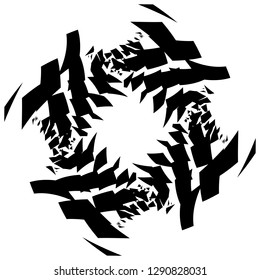 Op art element isolated on white. Monochrome abstract shape