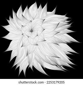 Op art flower - vector design of abstract decorative floral graphic template 
