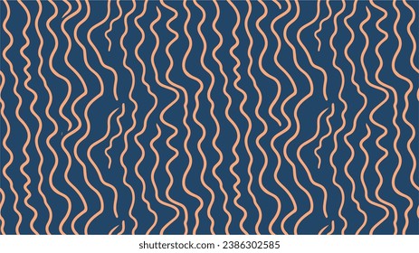 Op Art FlowStripes 01 40. Plantilla artística ondulada abstracta. Patrón acuarela transparente con hojas de palma. Reparación del fondo con patrón de repetición.