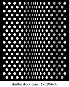 op art flowing white dots