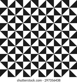 Op art geometric seamless pattern vector, triangles background