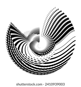 op art halftone circle background, creative geometric dynamic pattern, vector modern design element