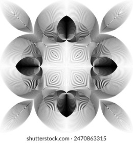 op art halftone lines abstract background, creative geometric pattern, vector modern design element