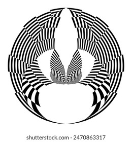 op art halftone lines abstract background, creative geometric pattern, vector modern design element
