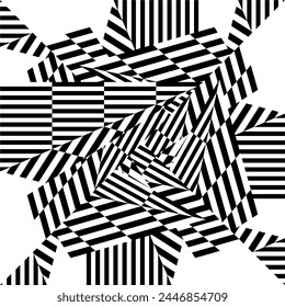 Op Art Halbtonlinien Hintergrund, geometrisch dynamisches Muster, Vektorgrafik modernes Gestaltungselement