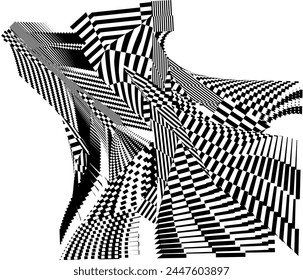 op art halftone lines background, creative geometric pattern, vector texture