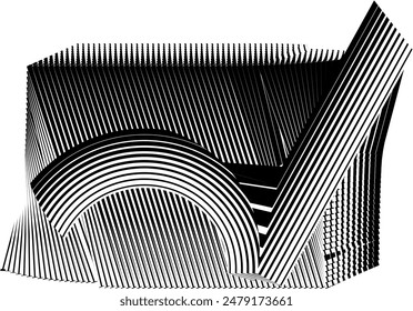 op art halftone lines background, creative geometric dynamic pattern, vector modern design texture
