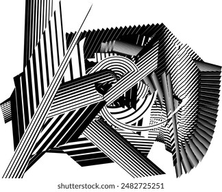 op art halftone lines background, creative geometric dynamic pattern, vector modern design texture