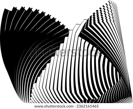 op art halftone lines black and white abstract background, creative geometric dynamic pattern, vector modern design texture