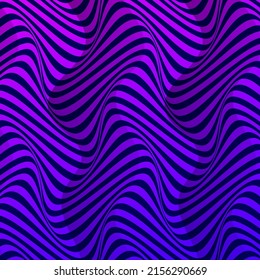 Op arte de fondo de ilusión con onda. Curva geométrica, indicador de fluido. Fondo vectorial de ilusión óptica