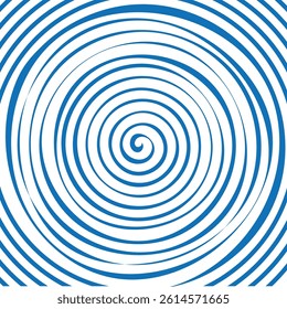 Op art linear abstract blue spiral design. Archimedean or arithmetic spiral for graphic resources.