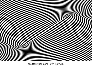 Op Art Lines Pattern with 3D Illusion Effect. Abstract Textured Background. Vector Illustration.