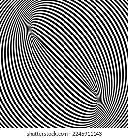 Op Art Lines Pattern with 3D Illusion Effect. Abstract Textured Background. Vector Illustration.