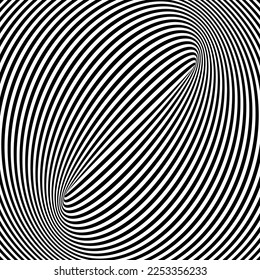 Op Art Lines Pattern with 3D Illusion Effect. Abstract Textured Background. Vector Illustration.