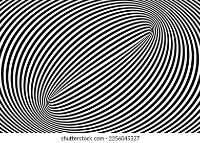 Op Art Lines Pattern with 3D Illusion Effect. Abstract Textured Background. Vector Illustration.