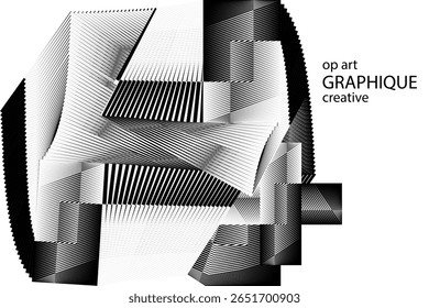 op art modern abstract background, creative dynamic pattern, vector design element