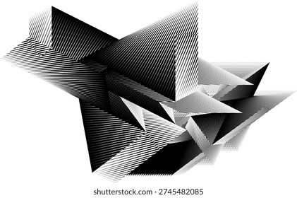 op art modern abstract background, creative geometric dynamic pattern, complex organized structure, original vector design element