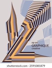 op art modern background, creative geometric colorful dynamic pattern, vector cover, banner, card, poster, flyer design template