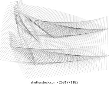 op art moderner Hintergrund, kreatives dynamisches Muster, Vektorhalbtonlinien-Komposition