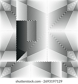 op art modern background, creative dynamic halftone lines pattern, vector design element