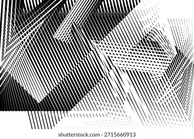Fondo moderno del arte del op, patrón dinámico creativo de las líneas del semitono, textura del Vector