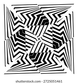 op art moderner Hintergrund, kreatives geometrisches dynamisches Muster, originale Vektorkomposition