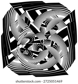 op art moderner Hintergrund, kreatives geometrisches dynamisches Muster, originale Vektorkomposition