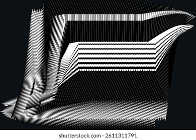 op art modern black and white background, creative dynamic pattern, vector texture