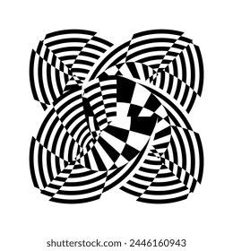 Op Art modernes geometrisches Muster, Vektorgrafik Designelement