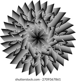 op art modern round background, creative geometric pattern, vector design element