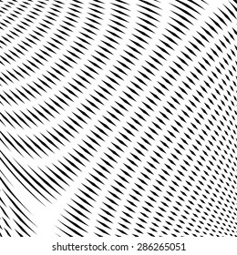 Op art, moire pattern. Relaxing hypnotic background with geometric black lines.
