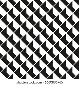 op art monochrome block pattern. seamless vector background.