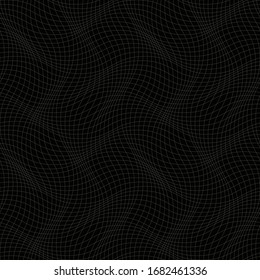 op art monochrome grid pattern. seamless vector background.