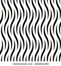 op art monochrome wave pattern. seamless vector background.