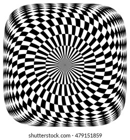 Op art pattern. Rotation illusion. Vector illustration.