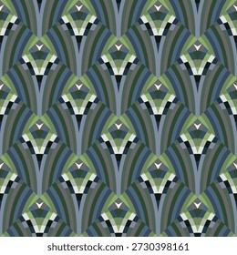 Patrón geométrico creativo inconsútil del arte del op, ornamento, fondo colorido abstracto moderno del efecto de Damasco, impresión de la moda, decoración original del Vector