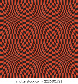 Op art seamless pattern vector. Optical illusion colorful geometric stock illustration. Abstract pop art design background. 